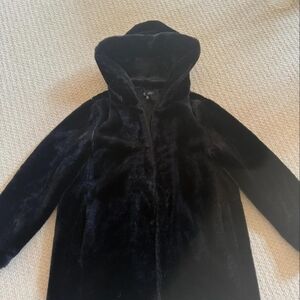 Zara Elegant Black Faux Fur Jacket